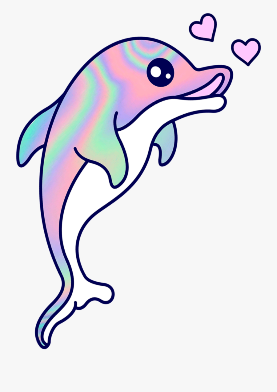 #mq #dolphin #pastelcolor #pink #blue #cute - Transparent Pink Dolphin Clipart, Transparent Clipart