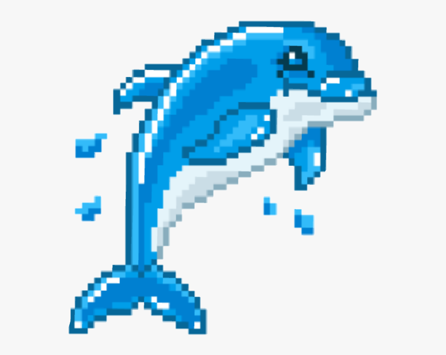 #golfinho #pixel #cute #dolphin - Cute Dolphin Pixel Art, Transparent Clipart