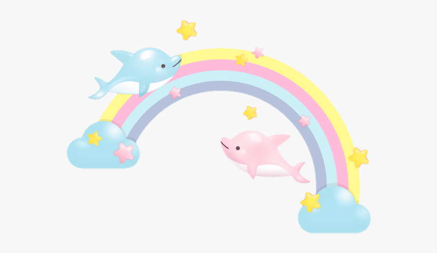 #cute #colorful #rainbow #dolphin #dolphins #love #sweet - Baby Rainbow Dolphin, Transparent Clipart