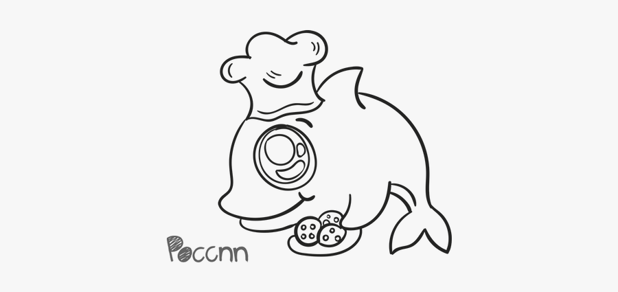 Kid Chef Lineart - Cartoon, Transparent Clipart