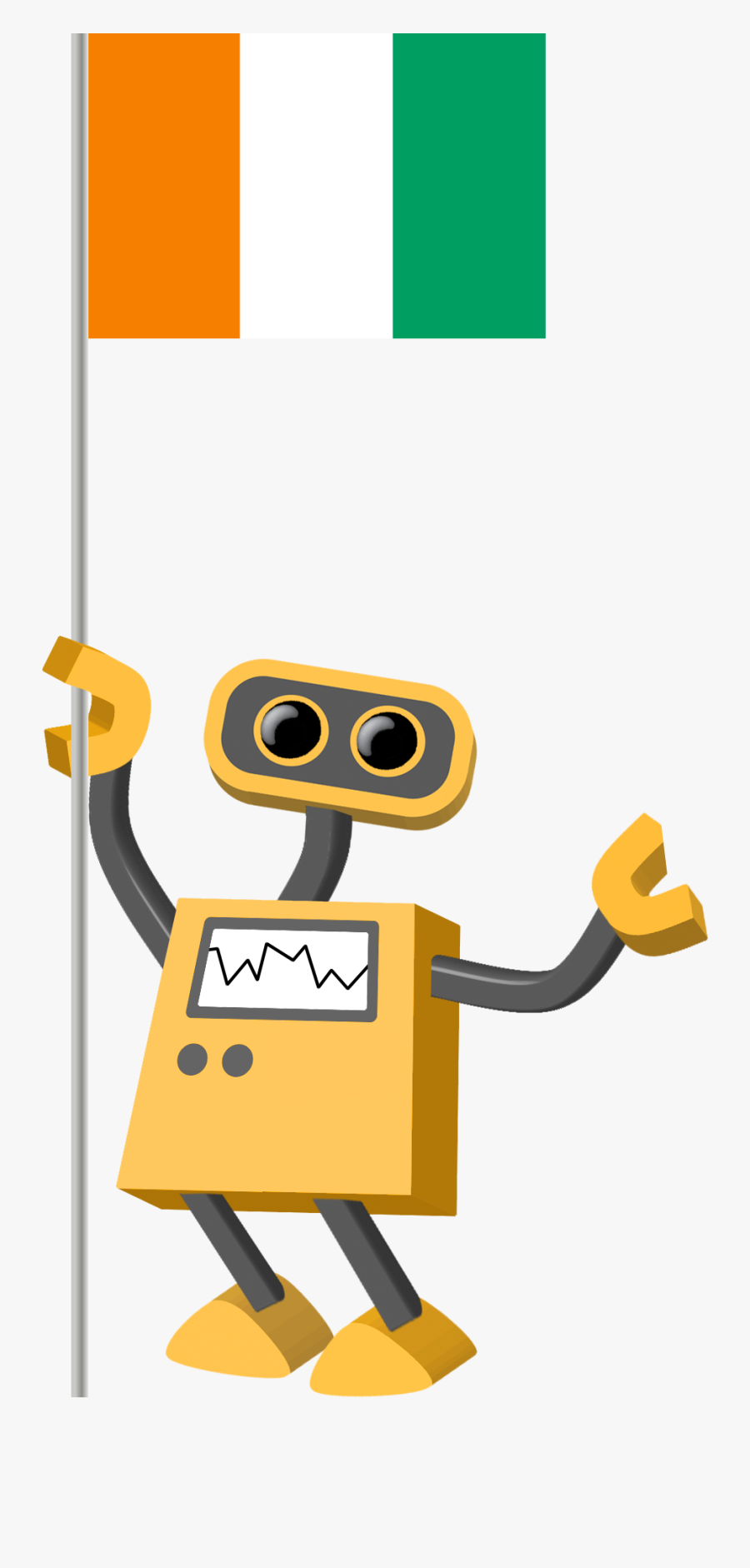 Flag Bot, Ivory Coast - Stop Sign Cartoon Transparent Background, Transparent Clipart