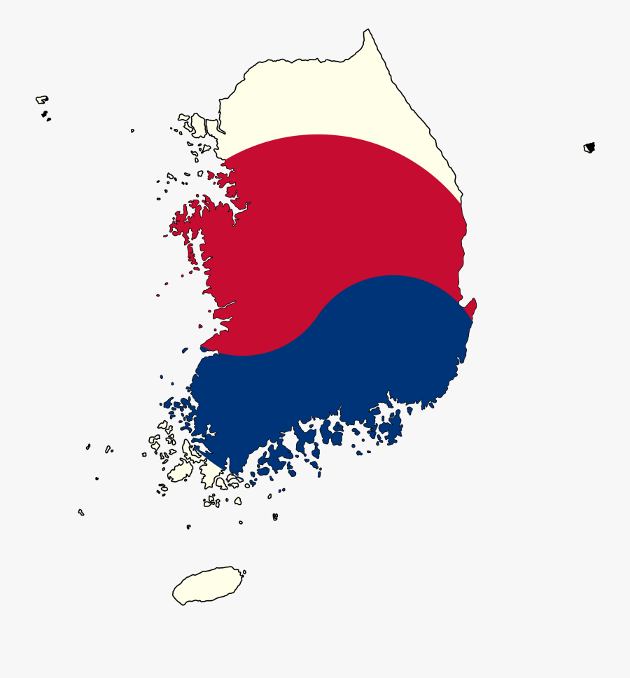 Flag Map Of South Korea - South Korea Map Png, Transparent Clipart