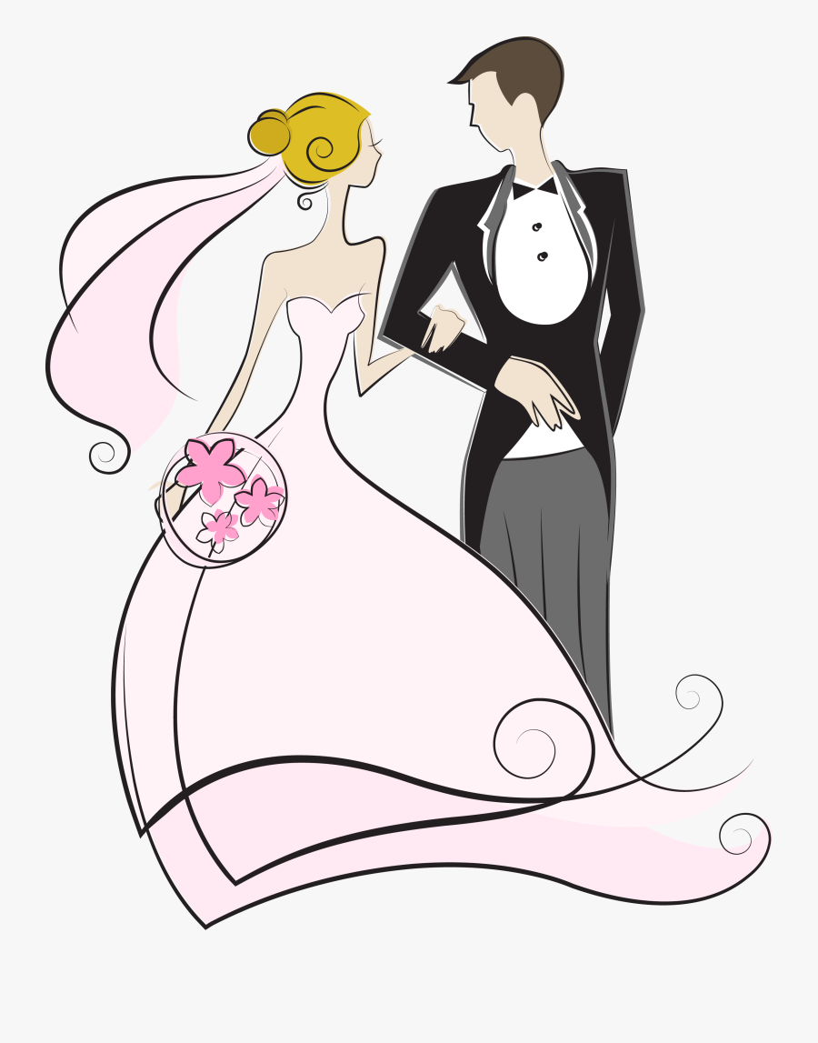 Bride Groom-copy - Wedding Vector Free, Transparent Clipart
