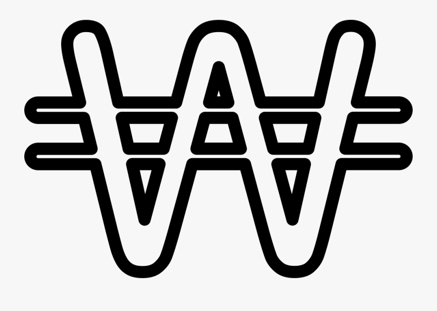 Clip Art South Korea Won Svg - North Korean Won Symbol, Transparent Clipart