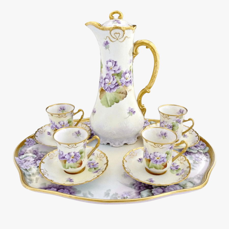 Italian Fine Porcelain Coffee Set - High Tea Cup Transparent, Transparent Clipart