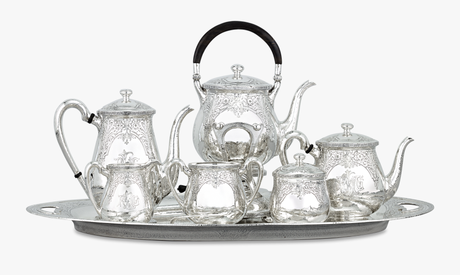 Transparent Tea Set Png - Silver Tea Set Transparent, Transparent Clipart