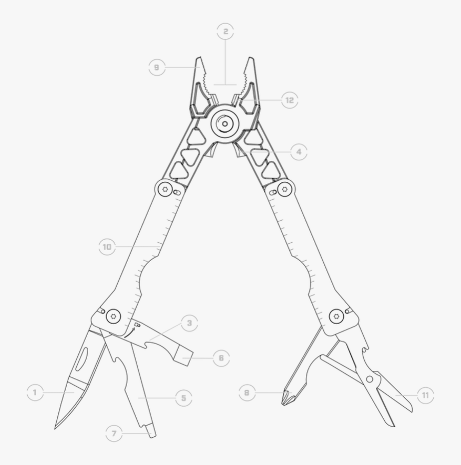 This Belt Buckle Turns Into A Great Multi Tool With - Line Art, Transparent Clipart