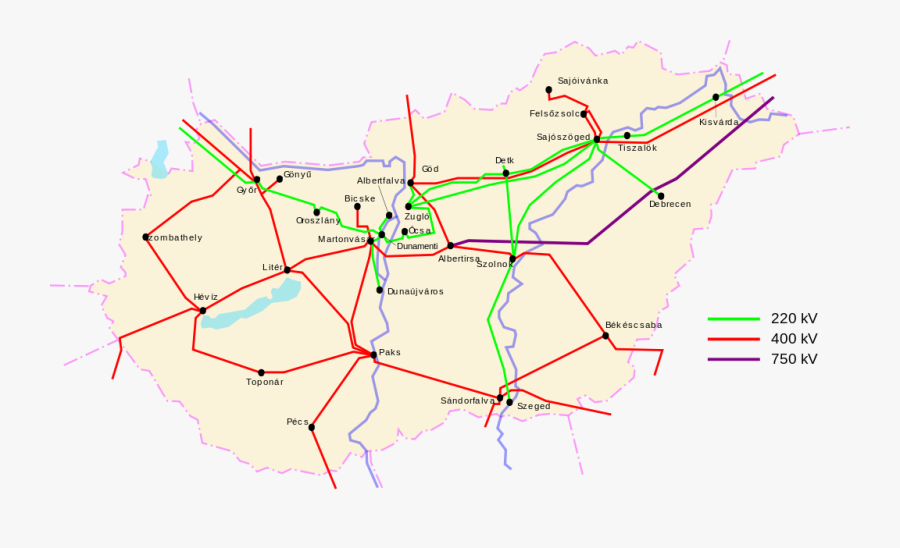 Ukraine Electric Power Transmission Grid Electrical - Magyar Átviteli Hálózat, Transparent Clipart