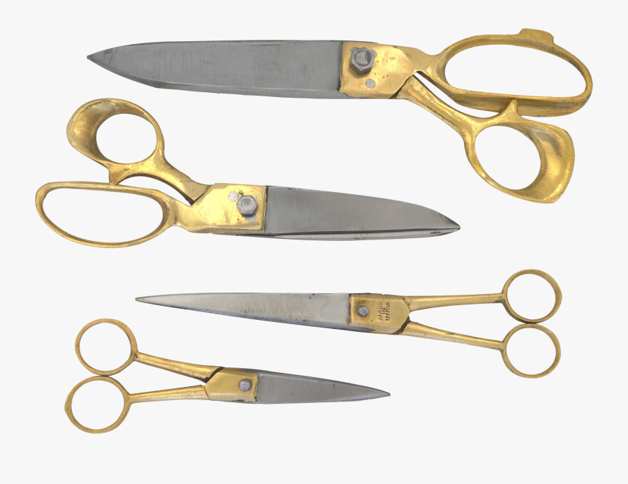 Graphic Transparent Vintage Brass Steel Tailor S Scissors - Indian Scissors, Transparent Clipart