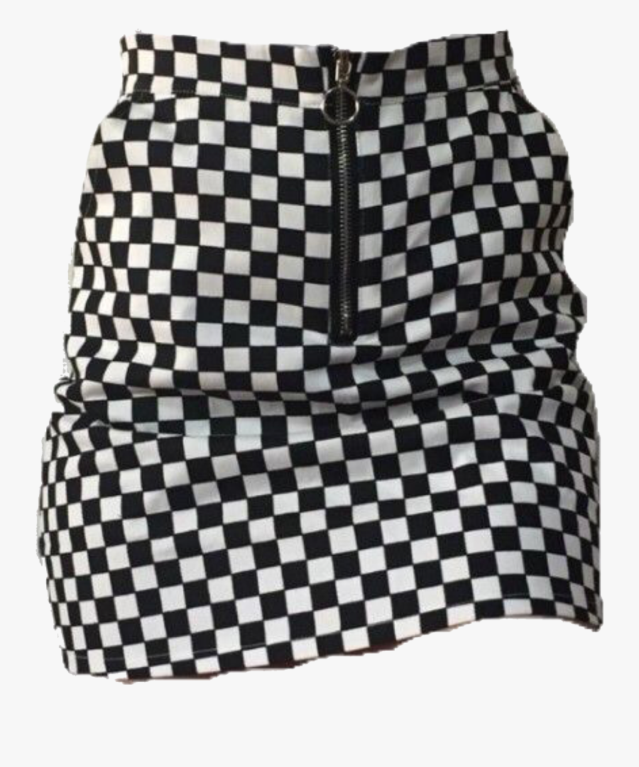 #skirt #pants #clothes #checker #checkered #black #white - Checkered O Ring Skirt, Transparent Clipart