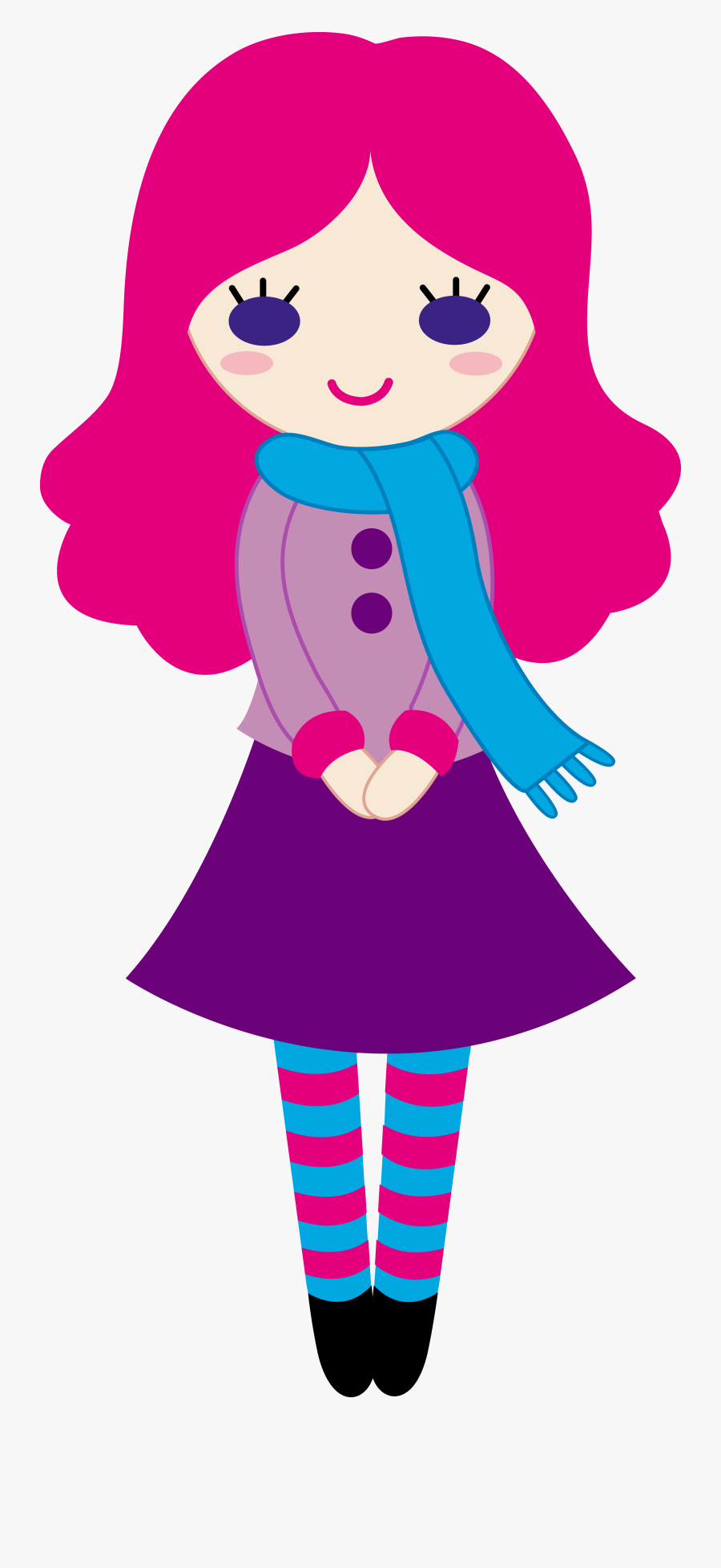 Thumb Image - Cartoon Girl With Purple Hair, Transparent Clipart