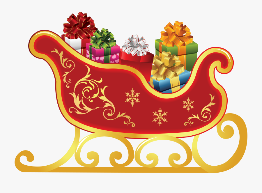 Santa Sleigh Transparent Png - Clip Art Christmas Sleigh, Transparent Clipart