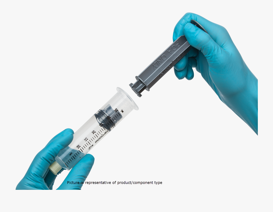 Monoject Syringe Barrell With Plunger - Pca Syringe Plunger, Transparent Clipart