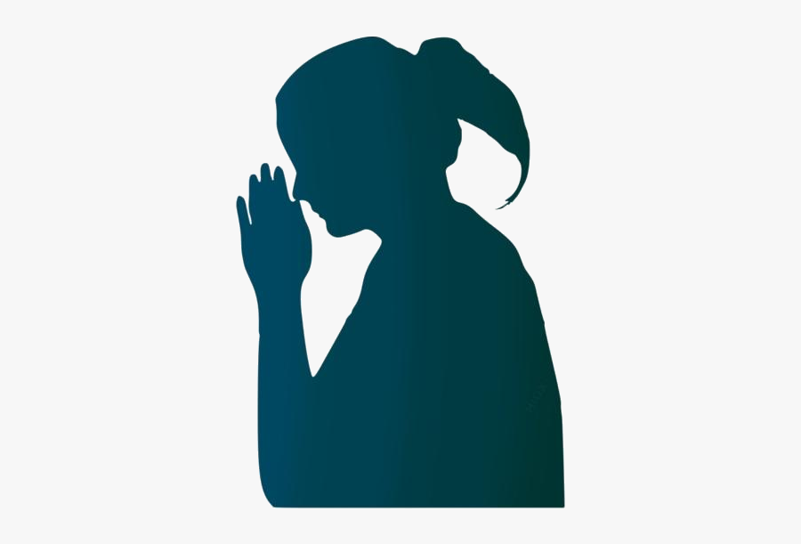 Girl Praying Sketch Png - Silhouette, Transparent Clipart