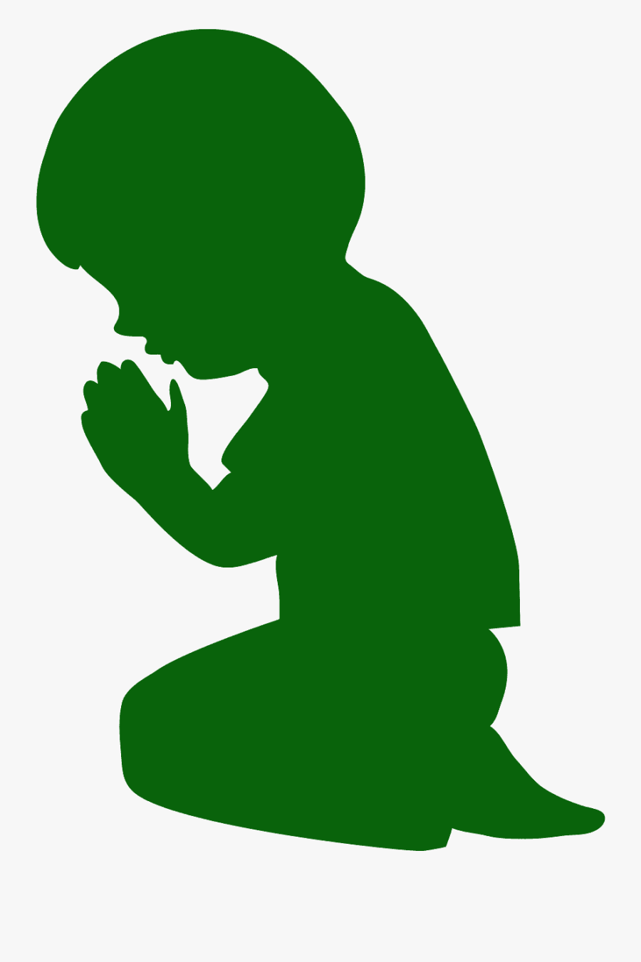Child Praying Silhouette, Transparent Clipart