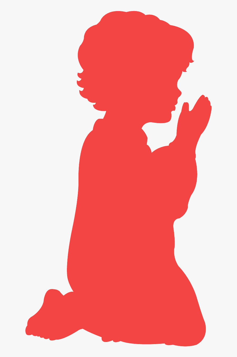 Silueta De Niño Adorando, Transparent Clipart