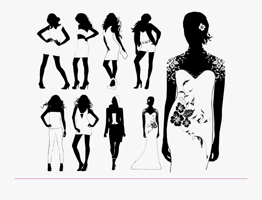 Model Fashion Runway Silhouette - Models Silhouette Png, Transparent Clipart