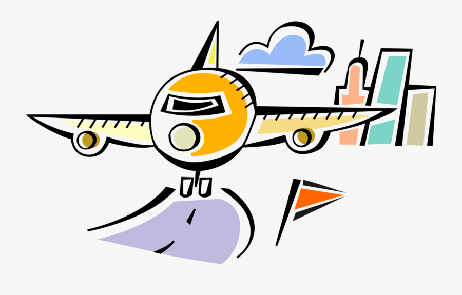 Vector Illustration Of Commercial Airline Passenger - Clip Art, Transparent Clipart