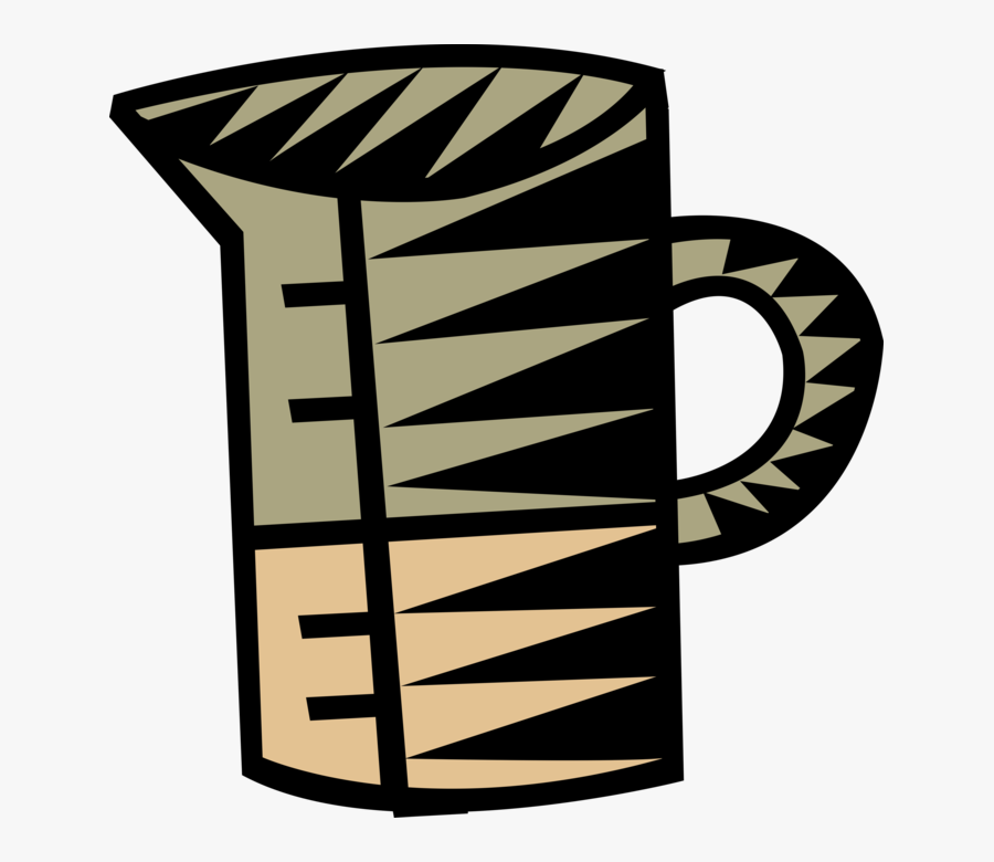 Vector Illustration Of Kitchen Measuring Cup Tool - Illustration, Transparent Clipart