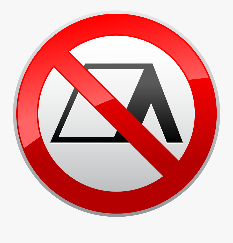 No Camping Prohibition Sign Png Clipart - No Parking Sign Transparent