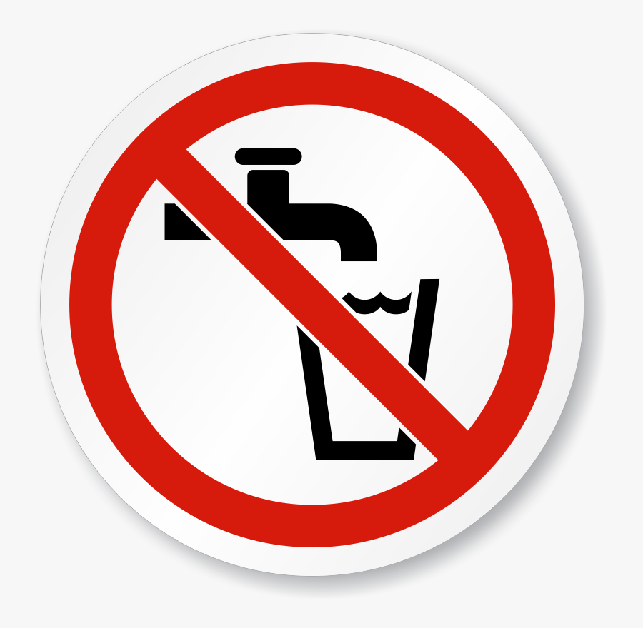 Not Water Symbol Iso - Warning Non Potable Water Sign, Transparent Clipart