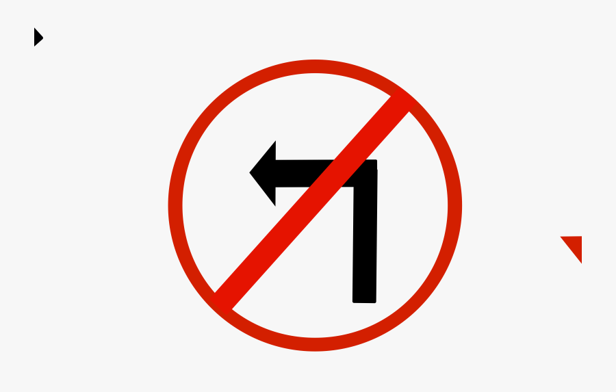 Clipart Illustration By Cartoon Solutions - Left Turn Prohibited Sign, Transparent Clipart
