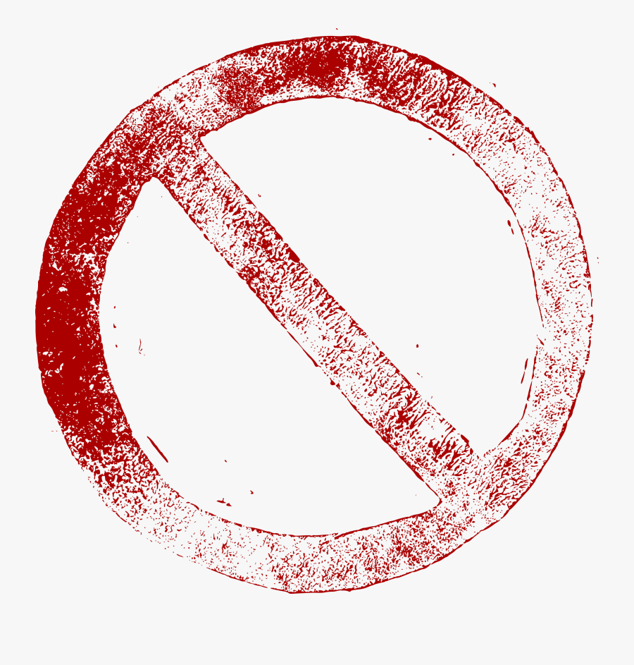 6 Red Grunge Prohibition Sign, Transparent Clipart