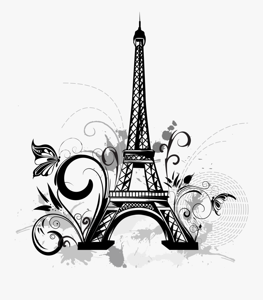 Tattoo Wall Eiffel Decal Tower Drawing Clipart, Transparent Clipart