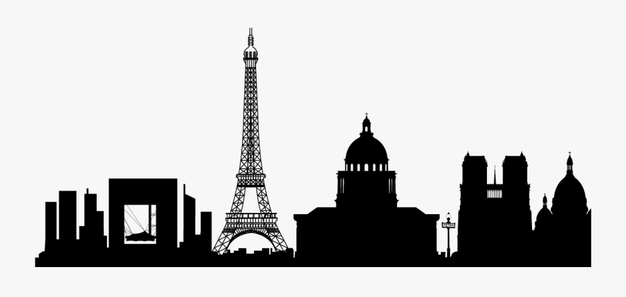 Transparent Eiffel Tower Silhouette Png - Transparent Paris Skyline Silhouette, Transparent Clipart