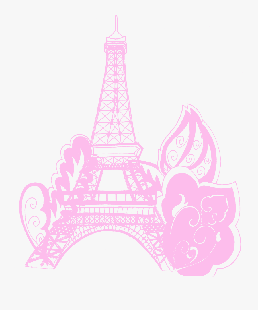 Eiffel Tower Pink And Black, Transparent Clipart