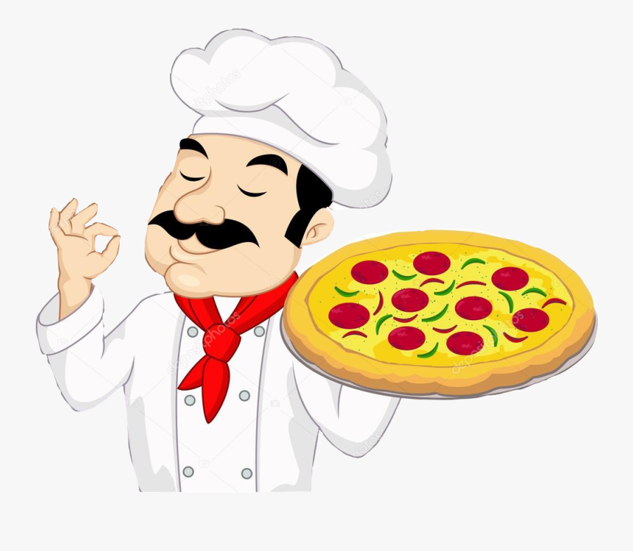 #pizza - Cartoon Pizza Chefs, Transparent Clipart