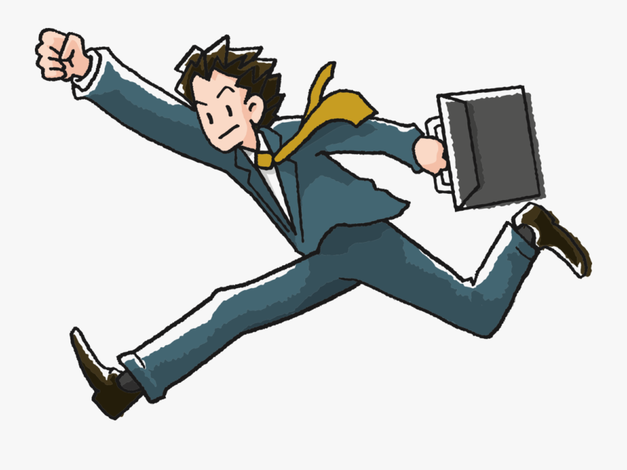 Character - スーツ で 走る イラスト, Transparent Clipart
