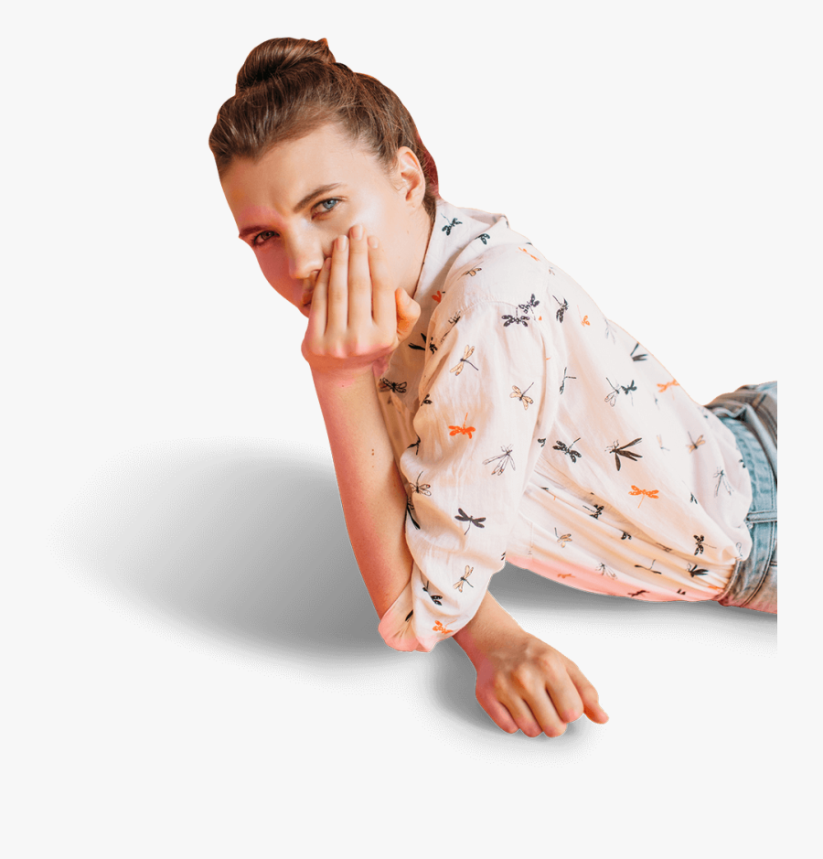 Transparent Lying Down Clipart - Girl Sittong Down, Transparent Clipart