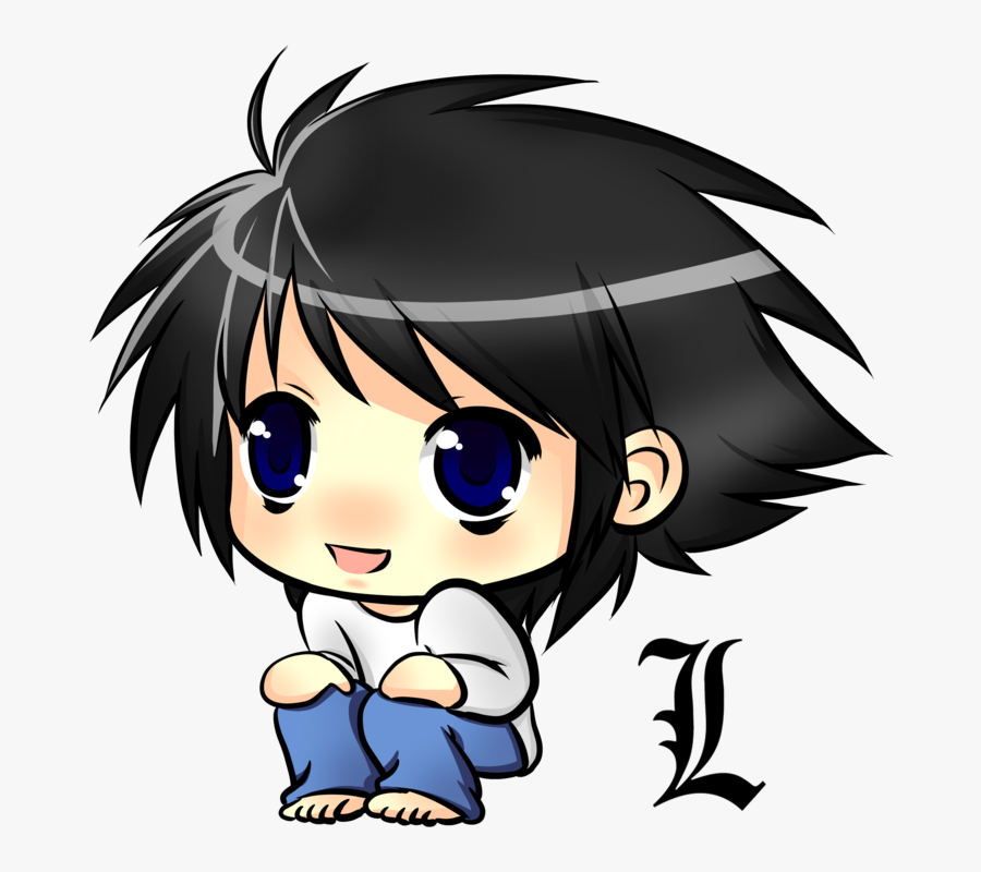 Рay Attention To Note 3 Anime Clipart - Anime Death Note L Chibi, Transparent Clipart