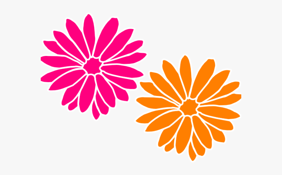 Orange And Pink Flower Clip Art, Transparent Clipart