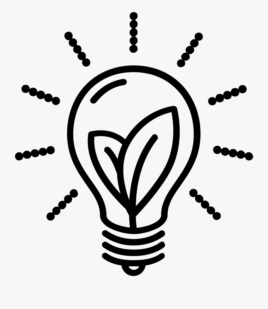 Green Drawing Light Bulb Transparent Png Clipart Free - Light Bulb Leaf Icon, Transparent Clipart
