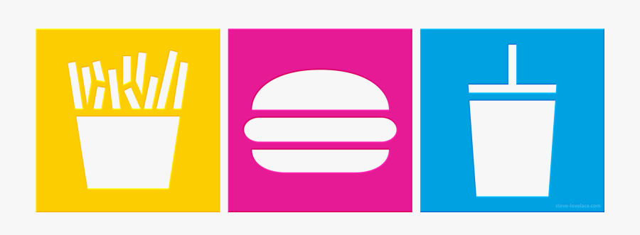 Burger Fries And Drinks Logo, Transparent Clipart
