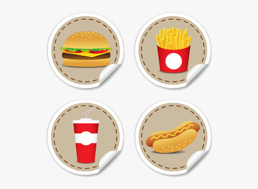 Transparent Burger And Fries Clipart - Icons Food Image Vecteur, Transparent Clipart