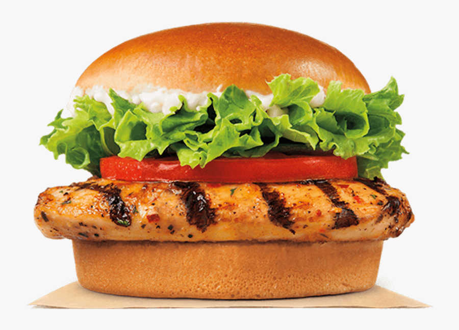 Burger King Grilled Chicken Sandwich, Transparent Clipart