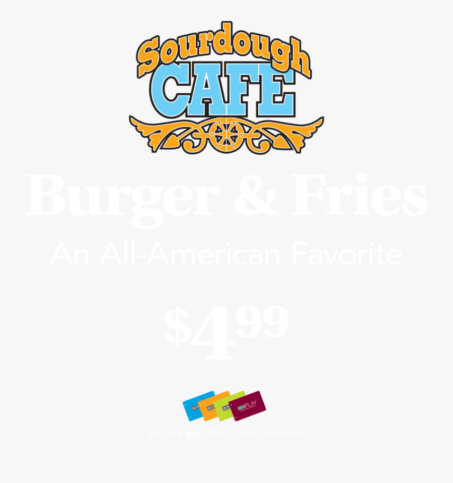 Sourdough Cafe Logo With Headline, Burger And Fries, - Calligraphy, Transparent Clipart