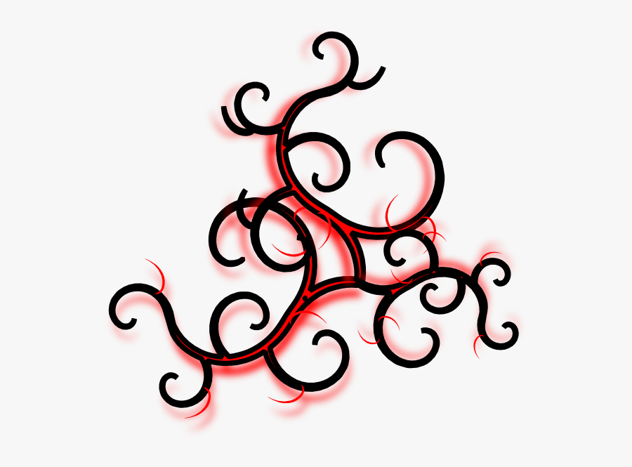 Black And Red Swirls, Transparent Clipart
