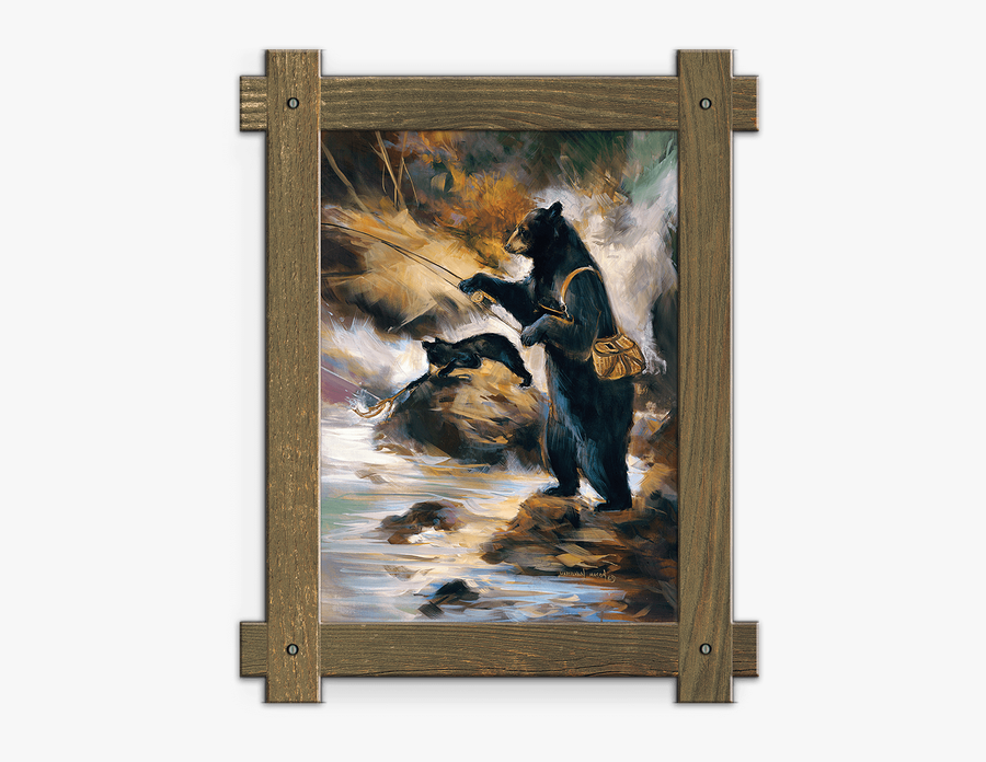 Clip Art Rustic Art - Fishing Bears, Transparent Clipart