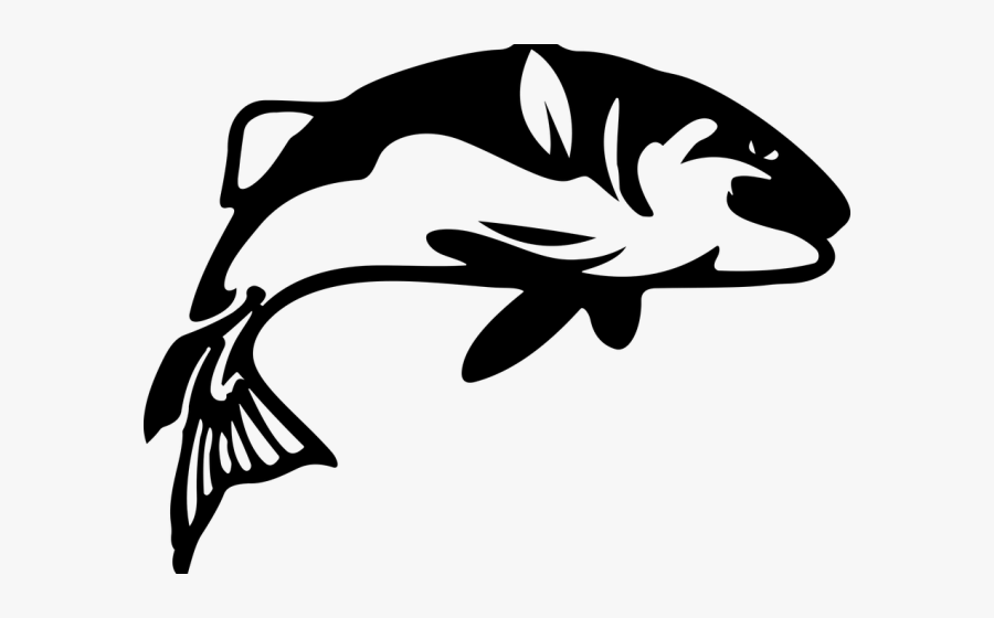 Marine Fish Clipart Fishing - Fish Png Clipart Black And White, Transparent Clipart