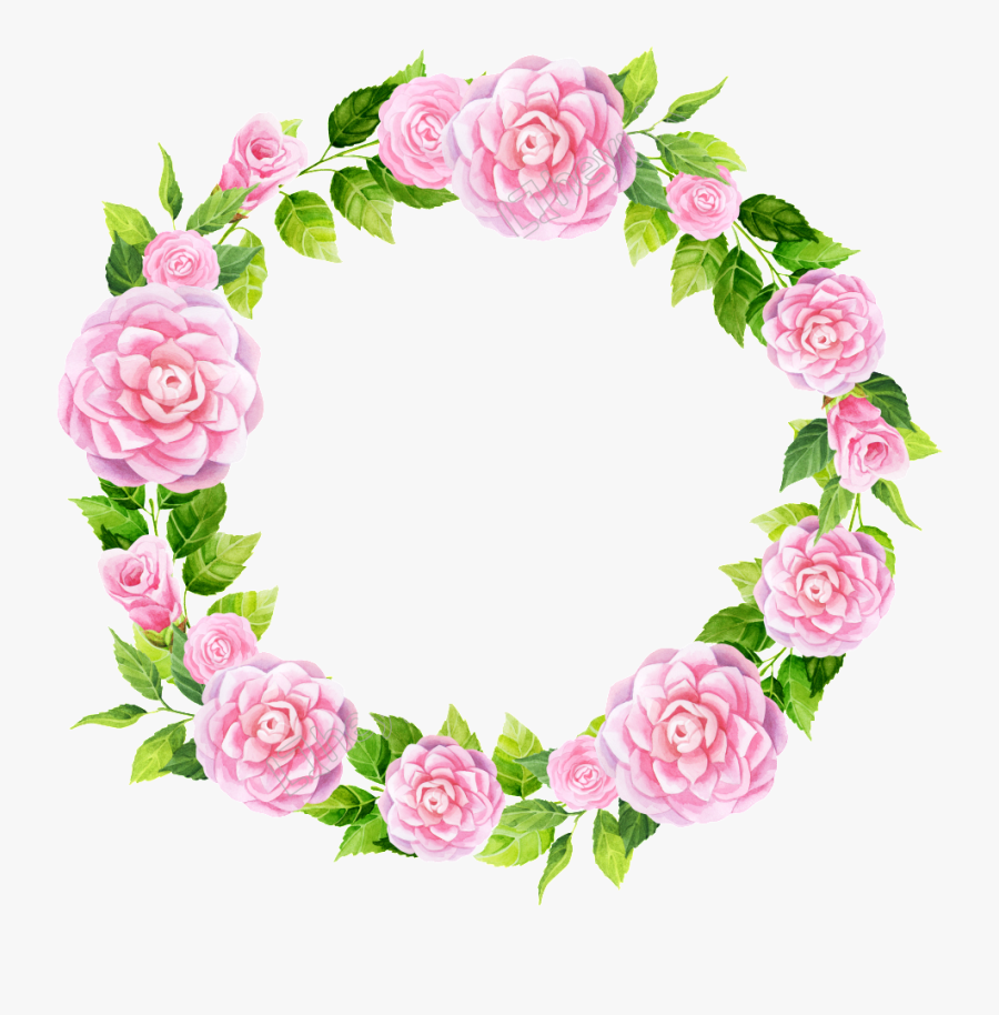 Transparent Snow Mountain Png - Pink Circle Floral Border Design, Transparent Clipart