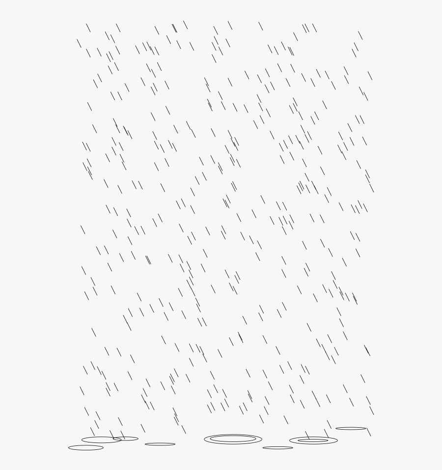 Rain With Puddle - Rain Puddles Line Art, Transparent Clipart