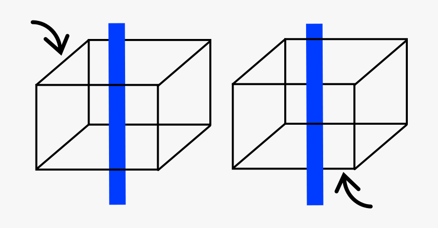 2 Necker Cubes - Rectangular Prism Cross Section, Transparent Clipart
