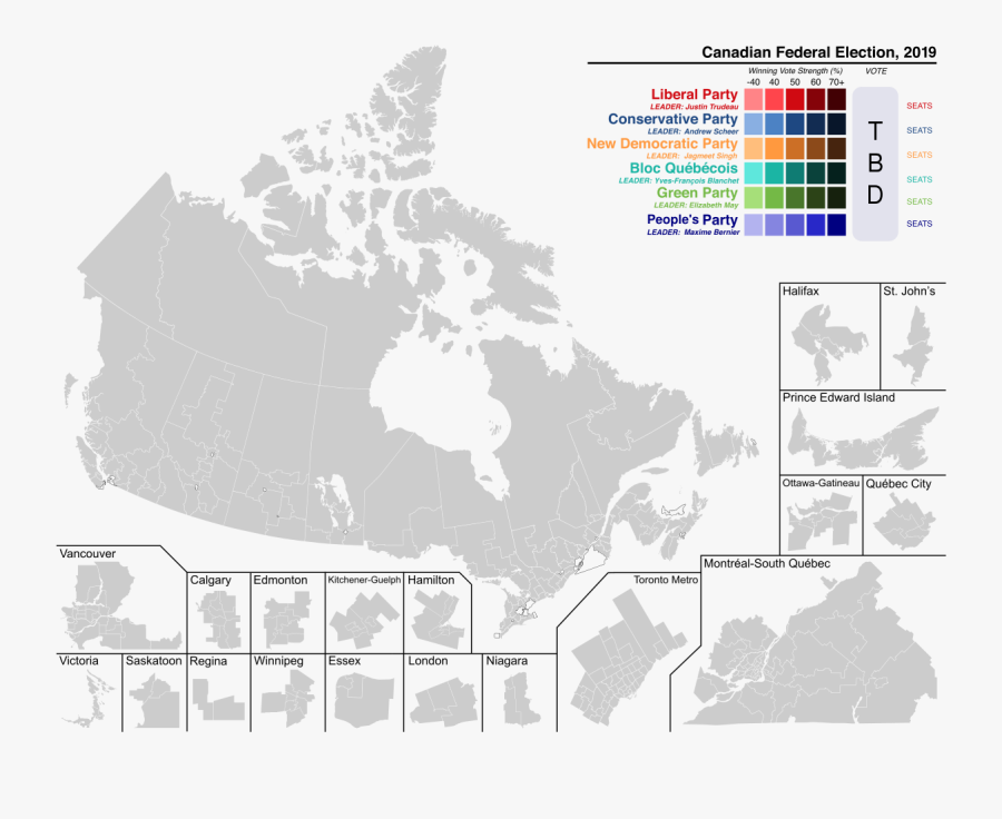 List Of Candidates By Riding For The 43rd Canadian - Canada Election Results 2019, Transparent Clipart