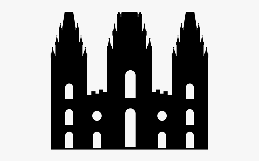 Salt Lake Temple Silhouette, Transparent Clipart
