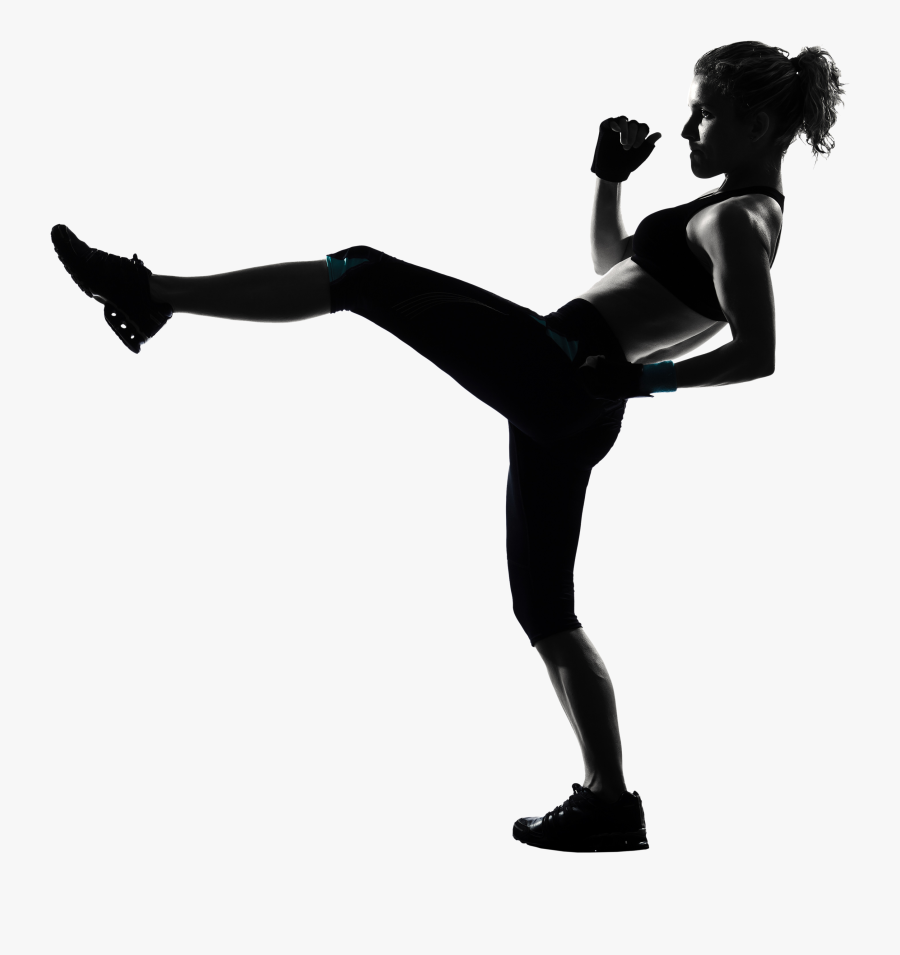 Kickboxing Women"s Boxing Silhouette Woman - Women Boxing Silhouette, Transparent Clipart