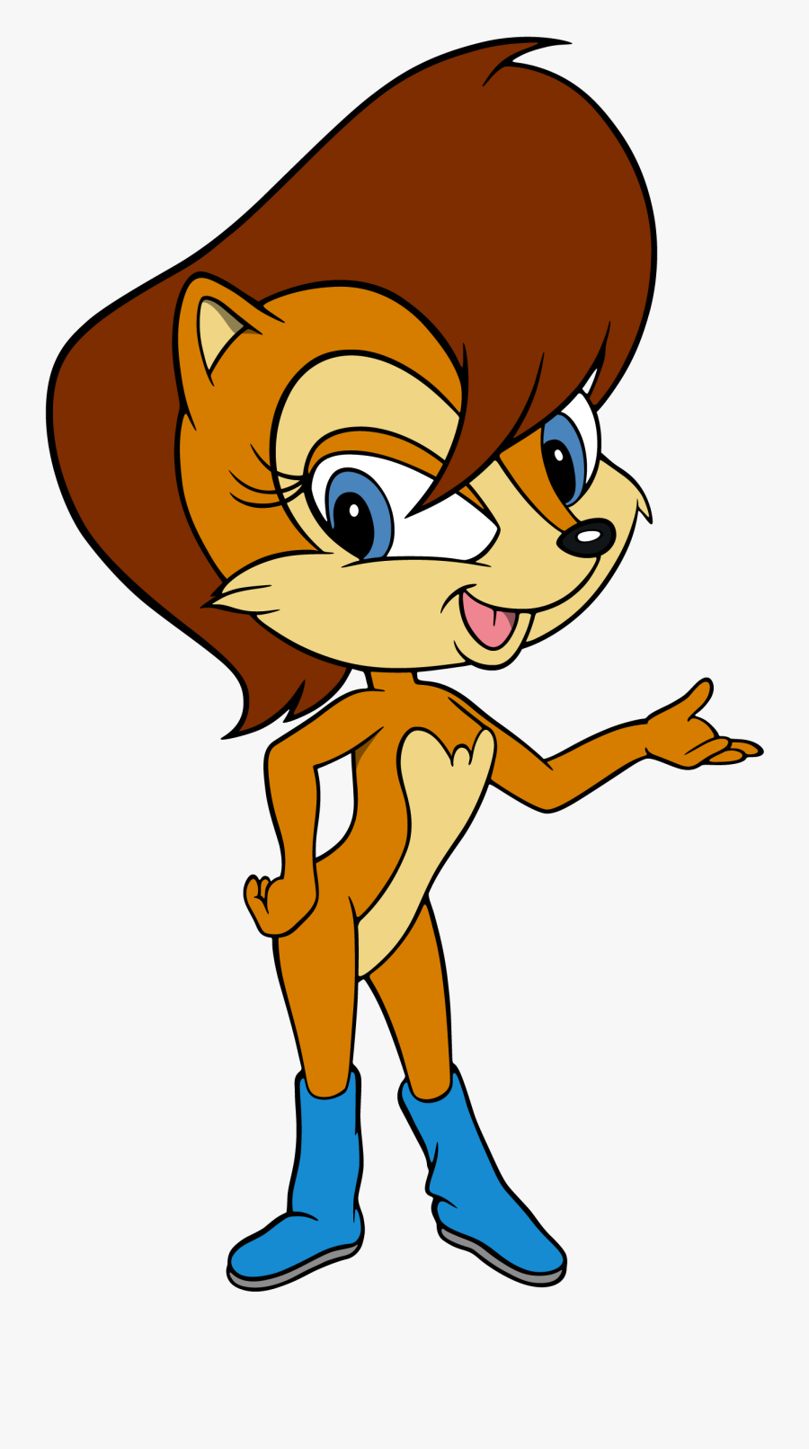 Cartoon,clip Art,animated Cartoon,line,fictional Art - Sally Acorn, Transparent Clipart